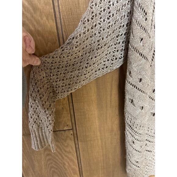 Torrid Pointelle Cardigan Curved Hem  long Sleeve Open Front Loose Knit Sweater - Picture 3 of 9